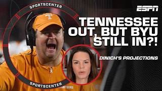 CFP PROJECTIONS 👀 Heather Dinich thinks Tennessee is OUT but BYU IS STILL IN  SportsCenter [upl. by Enreval]