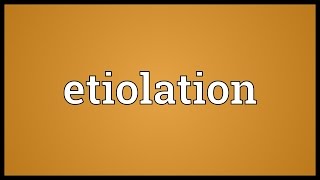 Etiolation Meaning [upl. by Nova708]