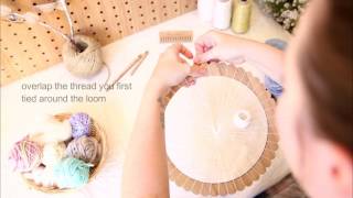 Step 1  Round Woven Wall Hanging Warping Weaving Techniques with The Unusual Pear [upl. by Yekcaj977]