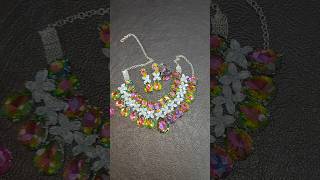 Heavy crystal glass stone necklace set on meesho unboxing jewelry [upl. by Lael]