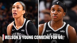 Aja Wilson amp Jackie Young combine for 66 POINTS in win over Mercury 😤  WNBA Highlights [upl. by Aufmann]