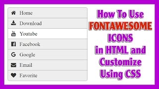 How to use Fontawesome icons with HTML  Customize Icons with CSS  List with icons using HTML amp CSS [upl. by Melodee]