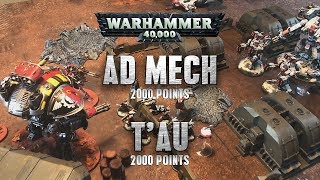 AdMech vs Tau  Warhammer 40k 8th edition Battle report [upl. by Ennayhs142]