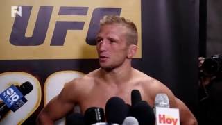 TJ Dillashaw UFC 200 PostFight Media Scrum  quotI Want My Belt Backquot [upl. by Swen286]