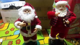 Dancing Jingle bells Santas twisting Santa and hip swinging santa [upl. by Esac798]