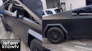 Slim Thug Got His Tesla Cyber Truck Sprayed Black Same Day He Bought It amp Shows Off Other Cars [upl. by Karilla747]