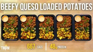 One of my Favorite Meal Prep Recipes Ever  Beefy Queso Loaded Potatoes [upl. by Cumine]