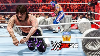 Rey Mysterio attacks Dominik Mysterio at Monday Night Raw  WWE 2K24 Gameplay [upl. by Mallissa13]