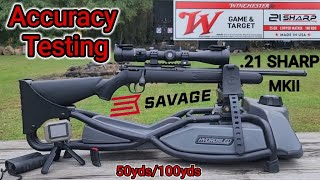 Savage Mark II 21 Sharp ACCURACY TESTING  New Rimfire Cartridge [upl. by Egiap]