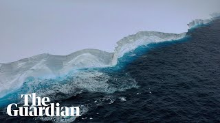 Worlds largest iceberg drifting away from Antarctica captured by drone vision [upl. by Larkin]