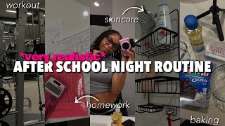 MY REALISTIC AFTER SCHOOL NIGHT ROUTINE  homework chores gym skincare etc [upl. by Tavie]