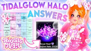 NEW ALL HALO ANSWERS How To WIN The Tidalglow Halo 2024 EASILY Royale High ROBLOX [upl. by Shuler]