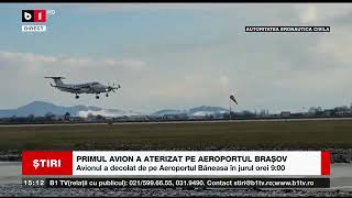 PRIMUL AVION A ATERIZAT PE AEROPORTUL BRAȘOVȘtiri B113 dec 2022 [upl. by Arannahs]