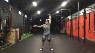 Single Arm Dumbbell Thruster  Demo [upl. by Hsejar]