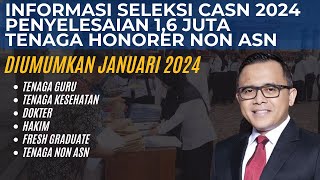 INFORMASI CASN 2024 PENYELESAIAN 16 JUTA TENAGA HONORER NON ASN [upl. by Urania]