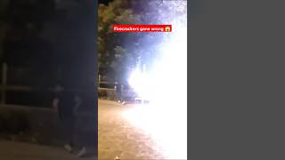 Firecrackers gone wrong firecrackers funnyvideo fireworks diwali trendingshorts [upl. by Assadah77]