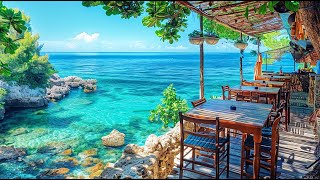 Happy Morning Jazz at Seaside Beach Ambience with Summer Bossa Nova amp Ocean Waves for Relaxing 🌊 [upl. by Drawde]