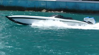 FAST BOATS SPEEDING AT HAULOVER INLEThauloverinlet fastestboat [upl. by Suirad]