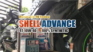 Motorcycle Oil Review Shell Advance 4T 10W40  Pwede sa Ninja 650  Fully Synthetic [upl. by Idas]