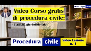 Diritto processuale civile  Video Lezione n1 Lattività giurisdizionale [upl. by Harriott]