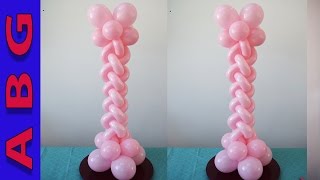 Balloon Column tutorial twisted braid decoration idea  Balloon Centerpiece how to [upl. by Goulette]