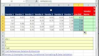 Excel Magic Trick 517 Vendor Name For Low Bid amp  Cheaper Than Next Lowest Bid Formula [upl. by Devonna505]