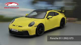 ckmodelcarsvideo Porsche 911 992 GT3 Baujahr 2022 racing gelb 118 Maisto [upl. by Karrie]