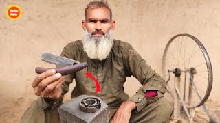 Talented Blacksmith turned old Rusty Bearing into a Sharp Straight Razor I Blacksmithing Projects [upl. by Ursola]