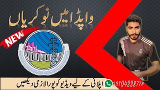 WAPDA ma Nokriyan Jobs  Pakistan New job in Wapda  Today Pak job Alert [upl. by Neyuq]