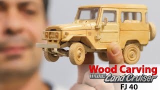 Wood Carving Unique TOYOTA FJ40 Cruiser [upl. by Ezarras]