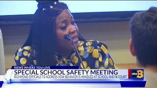 Richmond officials have special school safety meeting addressing how behavior is handled [upl. by Merrili]