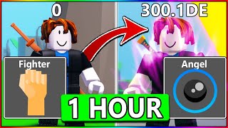 NOOB To ANGEL CLASS In 1 HOUR Anime Fighting Simulator 1 Roblox [upl. by Marys899]