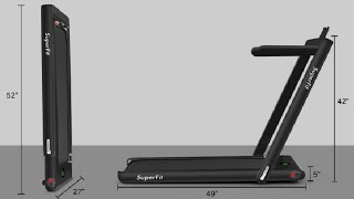 Goplus 2 in 1 Folding Treadmill 2 25HP Superfit Under Desk Electric Treadmill Review The good and [upl. by Drofkcor114]