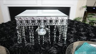 Crystal Mirrored Cake Stand  DIY Tutorial  Wedding Cake Stand [upl. by Mauretta]