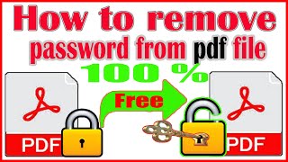 How to remove password from pdf file  small pdf password remover [upl. by Zenda345]