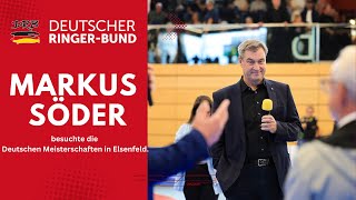 Markus Söder besuchte die Ringer DM 2024 in Elsenfeld [upl. by Notsur384]