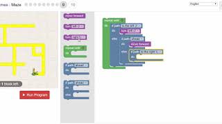 Blockly Games  Maze  Level 9 [upl. by Artamas746]