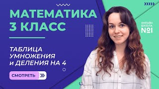 Видеоурок 5 Таблица умножения и деления на 4 Математика 3 класс [upl. by Aziram]