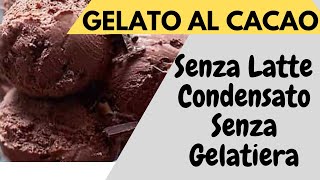 GELATO AL CACAO SENZA LATTE CONDENSATO E SENZA GELATIERA [upl. by Mcnully]