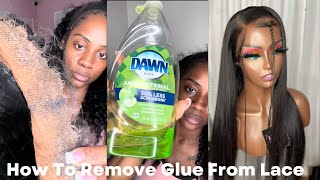 HOW TO  Remove Glue From Lace Frontal Wig  EASY amp QUICK [upl. by Thilde554]