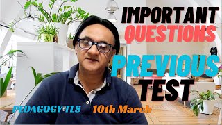 IMPORTANT QUESTIONS  PREVIOUS TESTS  MARCH 2024  PEDAGOGY EXAM [upl. by Nosnarb]