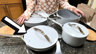 Caraway Non Stick Pans Review  12Piece Ceramic Cookware Set Demo [upl. by Sadinoel309]