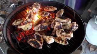 Chicken WingsGrilled on my Weber Jumbo Joe Charcoal Grill [upl. by Yelich810]