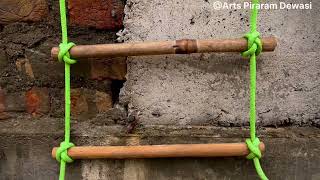 how to make a ladder with rope  The easiest way to make a strong ladder ArtsPiraramDewasi [upl. by Briny301]