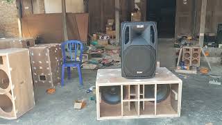 Cek sound box dinacord 15quot isi wisdom 1572 cukup lumayan horeg ada huper buat midelan [upl. by Aerdnat]