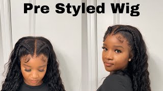 BÈL BAGAY NÈT WI  PRE BRAIDED WIG STRAIGHT OUT OF THE BOX INSTALL  WIGGINS HAIR REVIEW [upl. by Yorled]