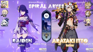 Broken Scroll Artifact  C0 Raiden Sunfire  C0 Itto Kachina  Spiral Abyss 50 [upl. by Amuh]