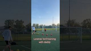 Lorenzo is training 1on1 save with daddy football soccer neuer goalkeeper [upl. by Donough]