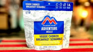 Mountain House Meals l Veggie chorizo breakfast Scramble [upl. by Daggett659]