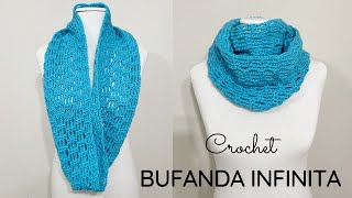 Bufanda infinita a crochet SUPER FACIL solo 120 grs [upl. by Fisken]